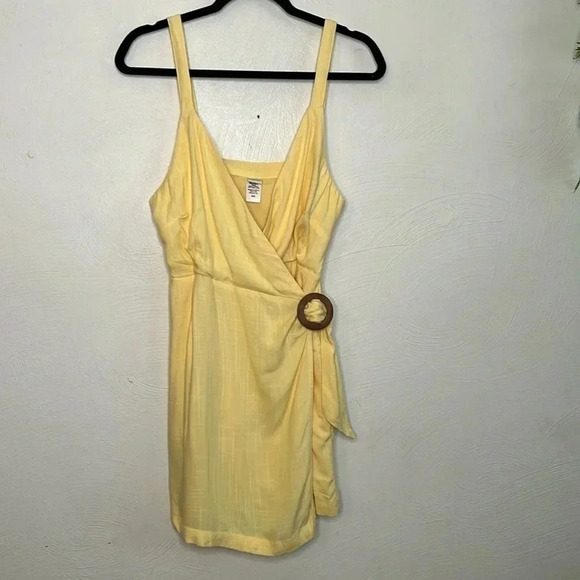 Lspace Blake Wrap Yellow Dress Size M - Picture 2 of 10
